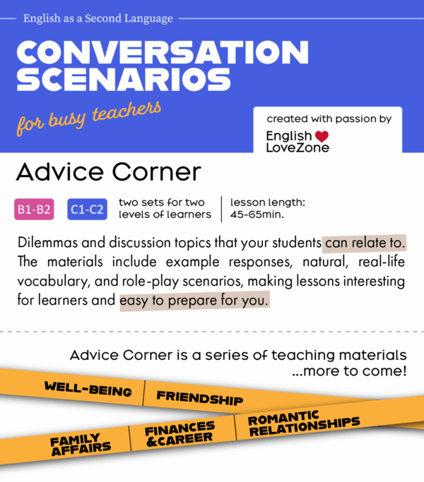 Advice Corner 01 Family Affairs (B1-B2 + C1-C2) Intermediate + Advanced - Teaching Materials - Conversation Scenarios, ESL Lesson plan, mp3 - Image 4